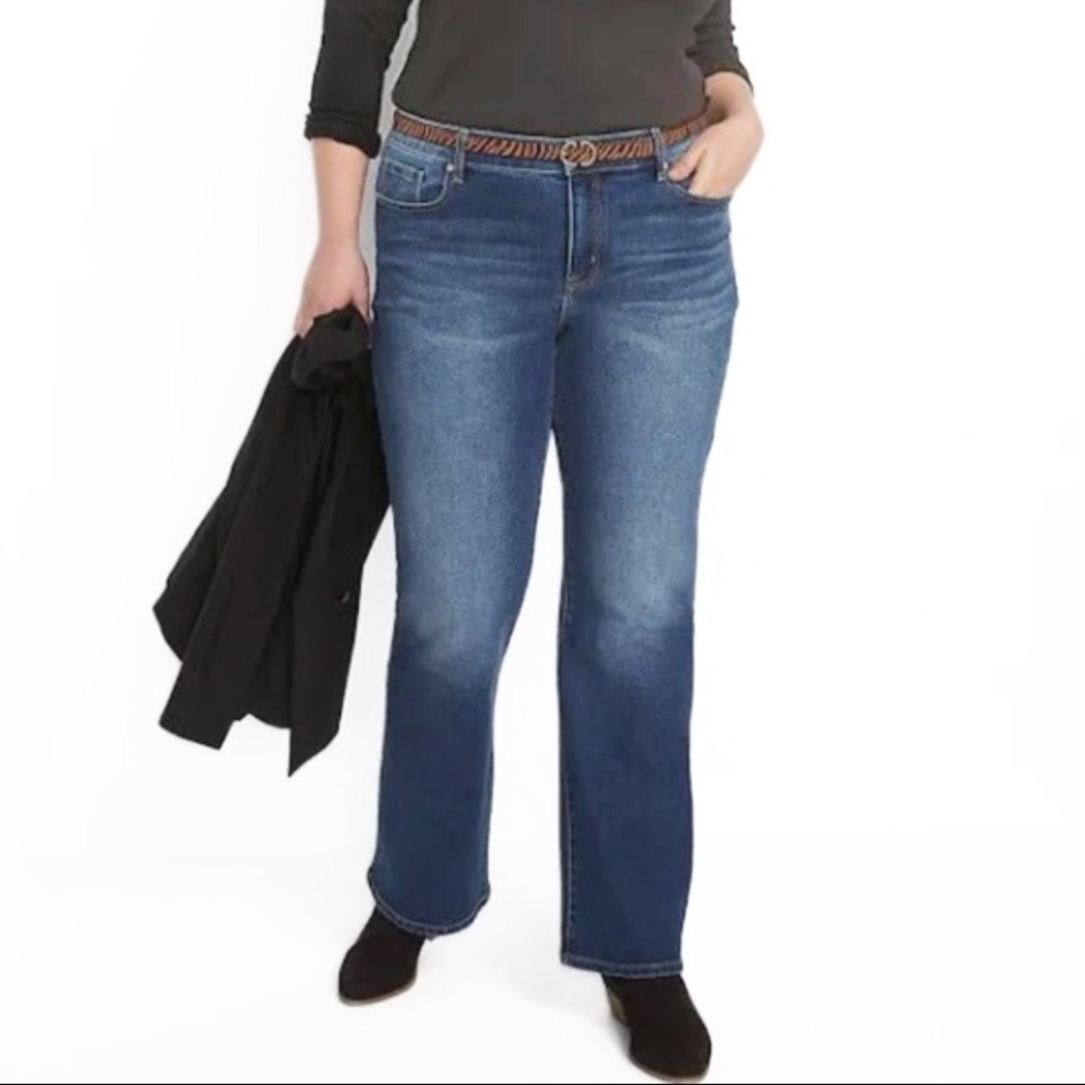 Lane Bryant Mid Rise Boot Cut Size 20 Long Medium Wash Denim Jeans